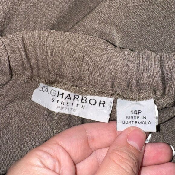Sag harbor Stretch Petite Brown Pants Size 14p - Picture 5 of 7